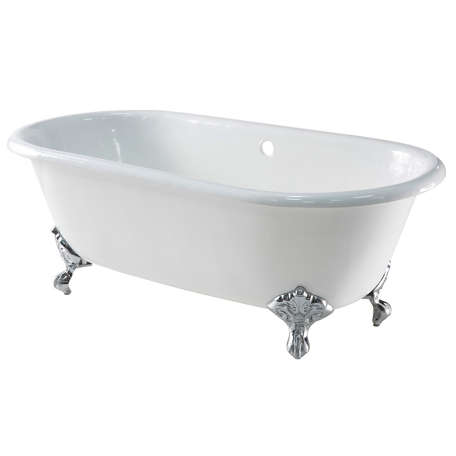 Moulin White Cast Iron Freestanding Bath with No Tap Holes - 1700 x 770mm