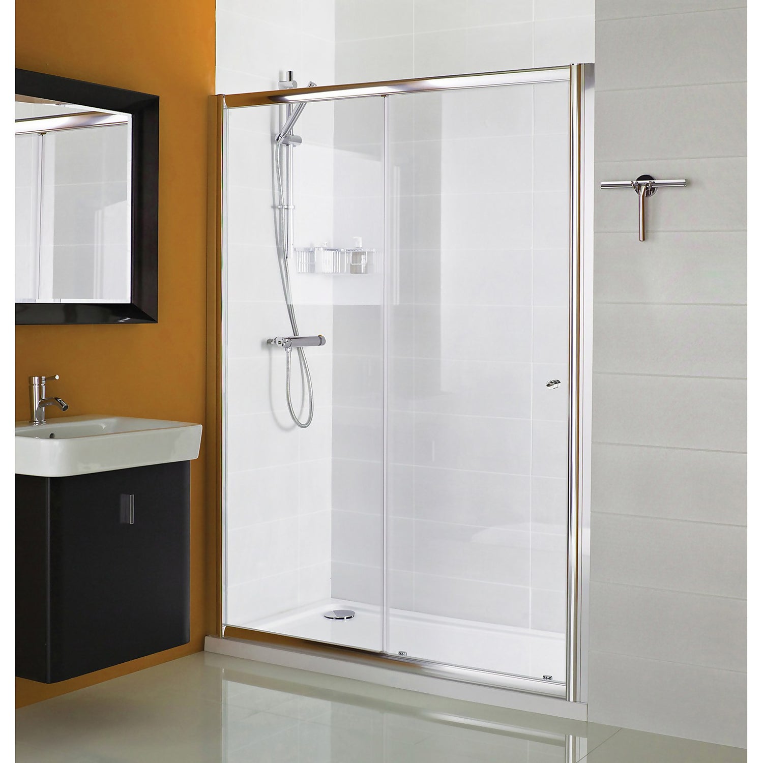 Gleam 1400mm Sliding Door Shower Enclosure