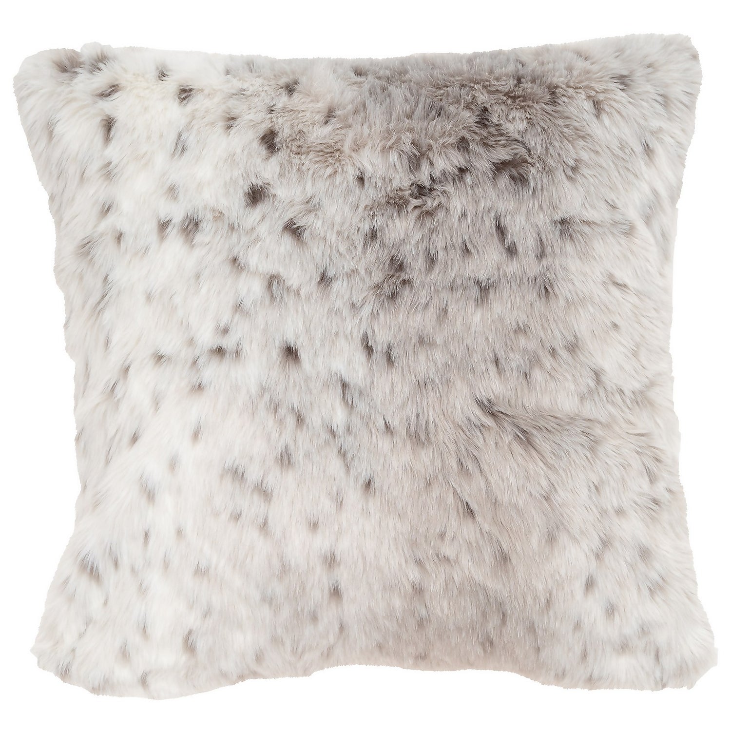 Snow Leopard Faux Fur Cushion - 50cm