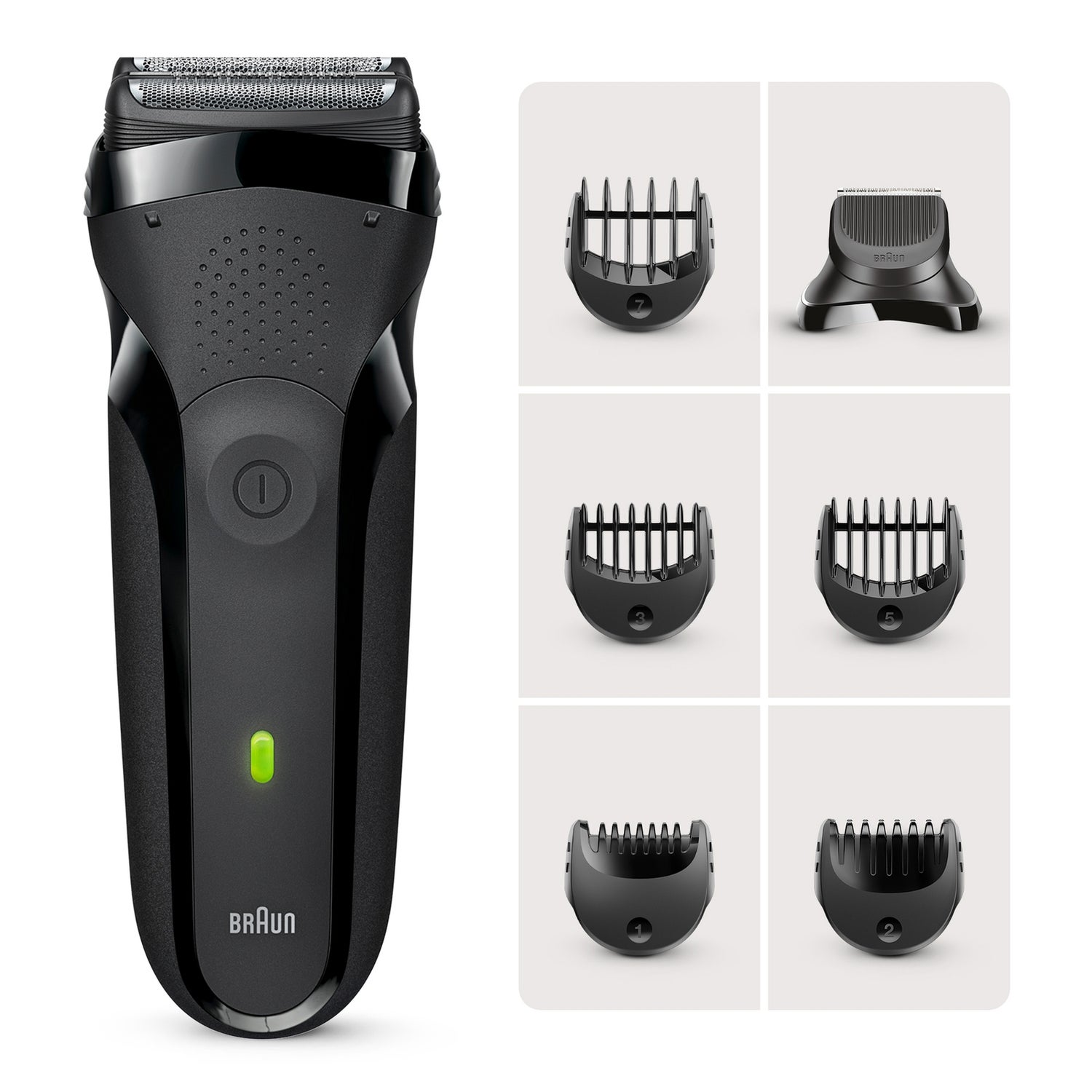 Braun Series 3 Shaver with Trimmer Head and 5 Combs