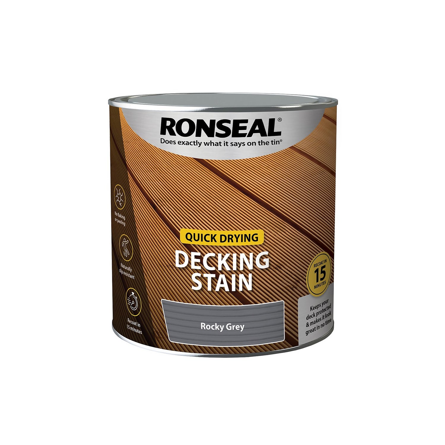 ronseal quick drying decking stain rocky grey 2 5l homebase