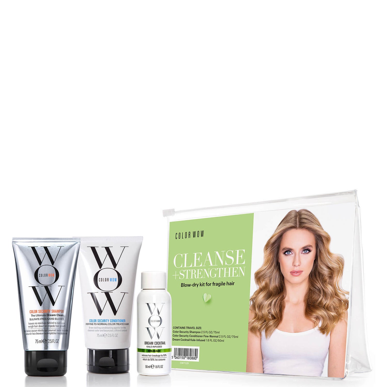 Набор по уходу за волосами Color WOW Cleanse and Strengthen Blow-Dry Kit