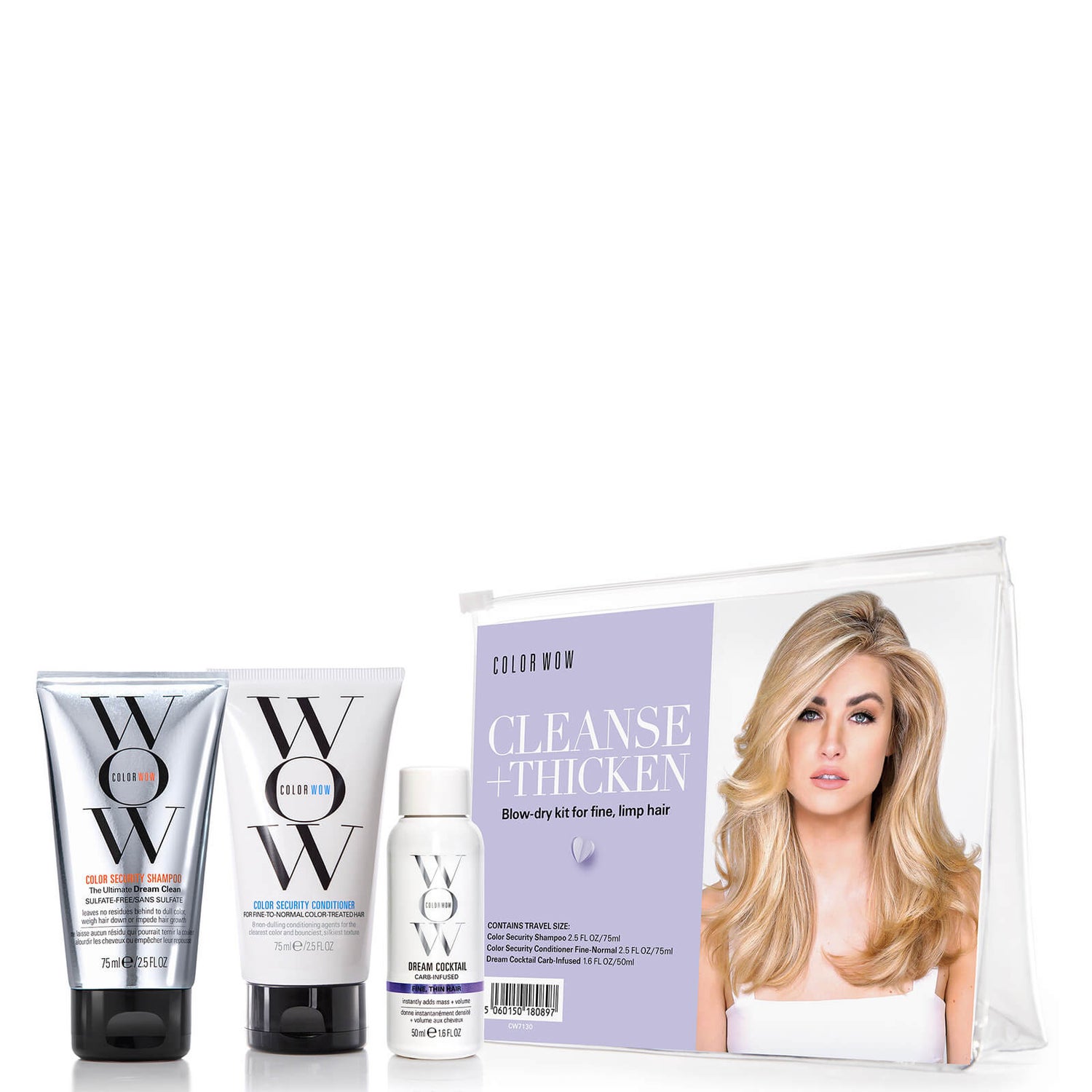 Набор по уходу за волосами Color WOW Cleanse and Thicken Blow-Dry Kit
