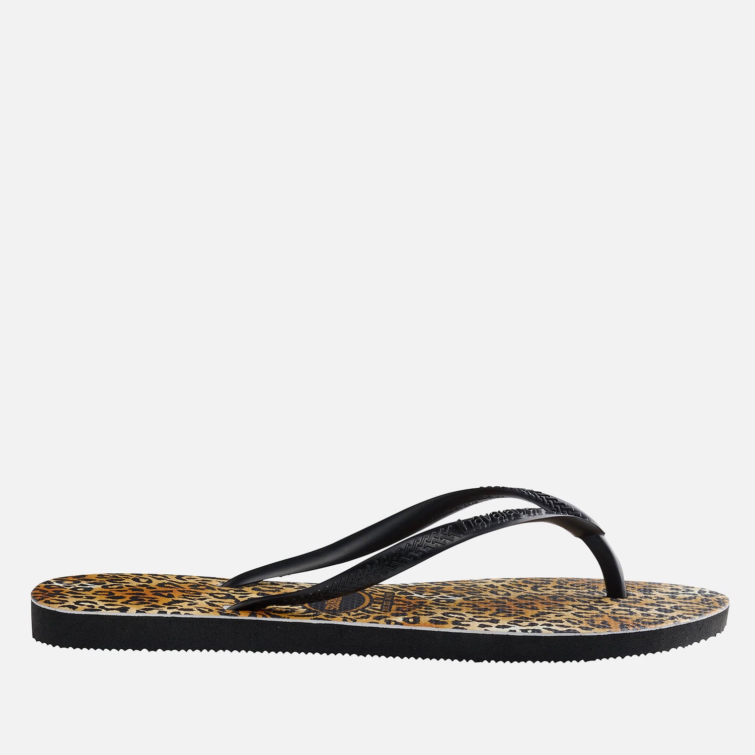 Havaianas Women's Slim Leopard Flip Flops - Black