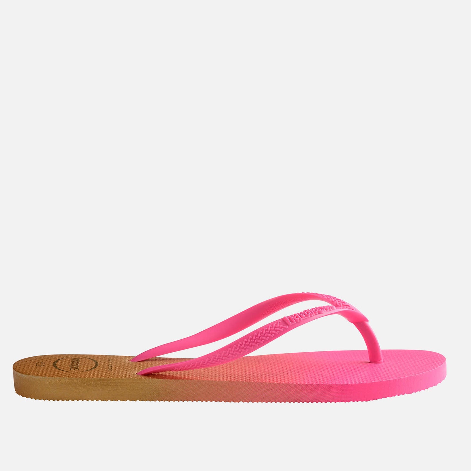 Havaianas Women's Slim Gradient Flip Flops - White/Fluorescent Pink