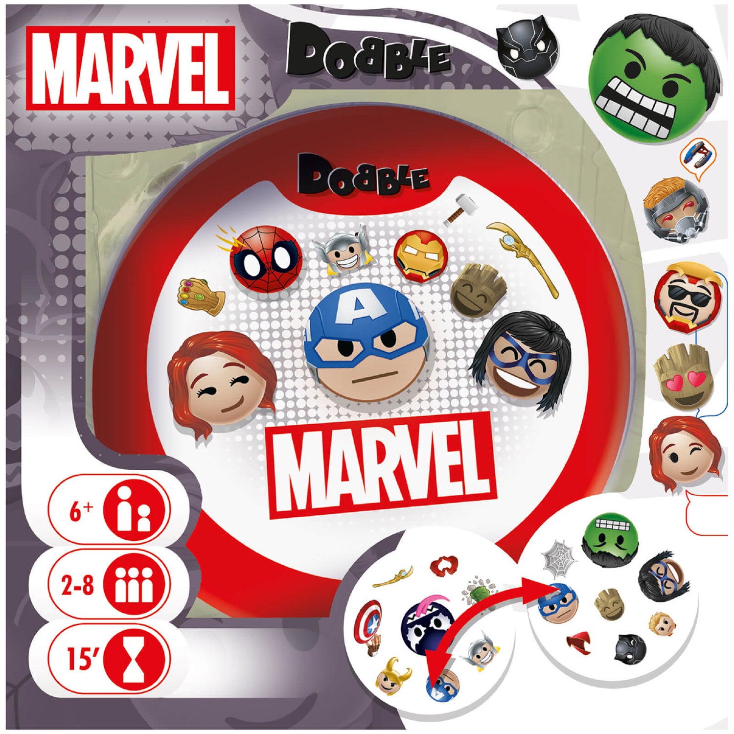 Dobble Card Game - Marvel Emoji Edition