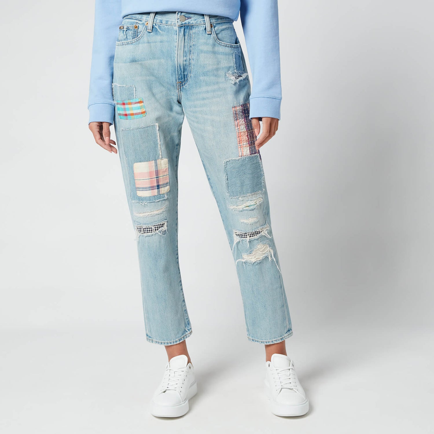 Polo Ralph Lauren Women's Avery Boyfriend Denim - Light Indigo Patchwork