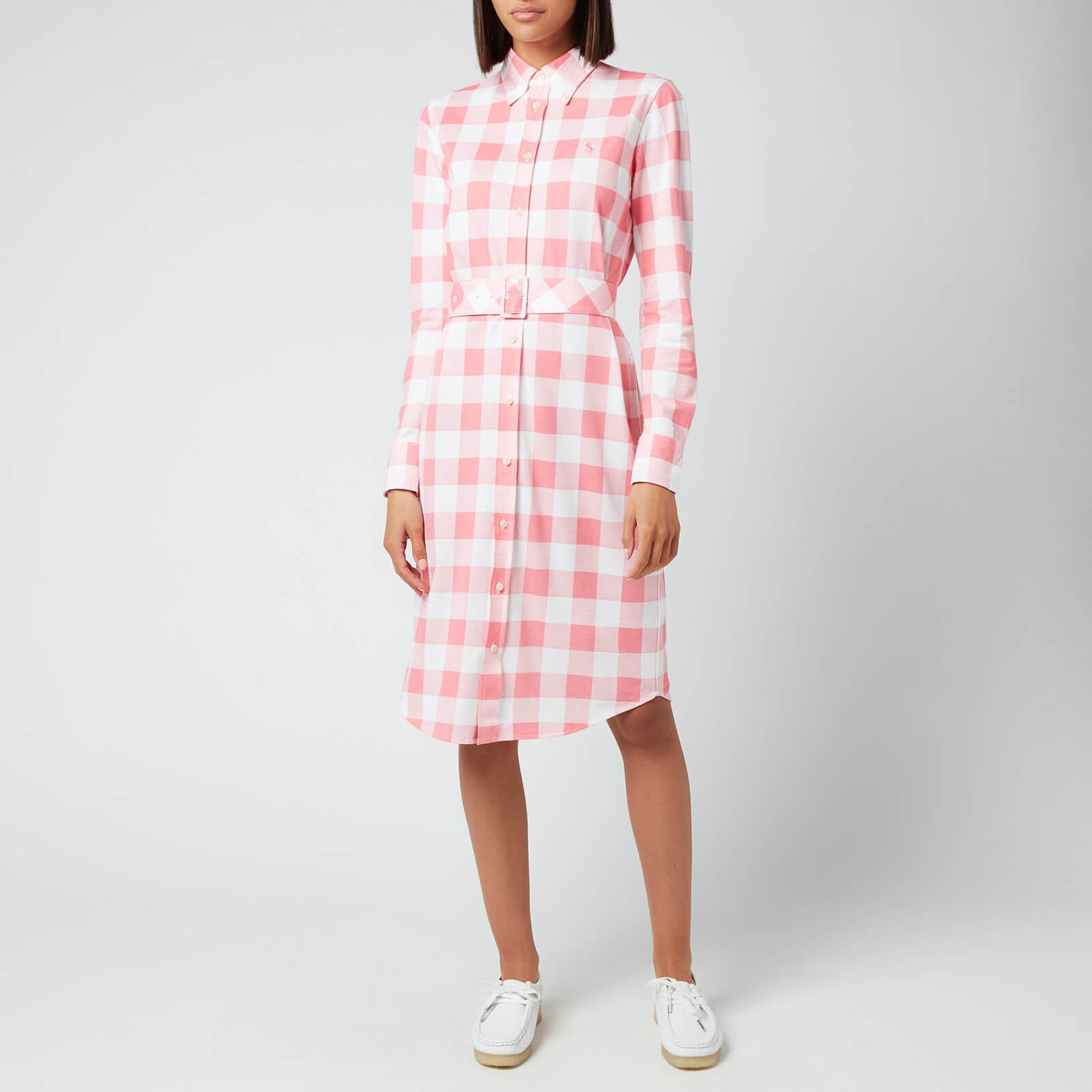 Polo Ralph Lauren Women's Heidi Shirt Dress - Ribbon Pink/White