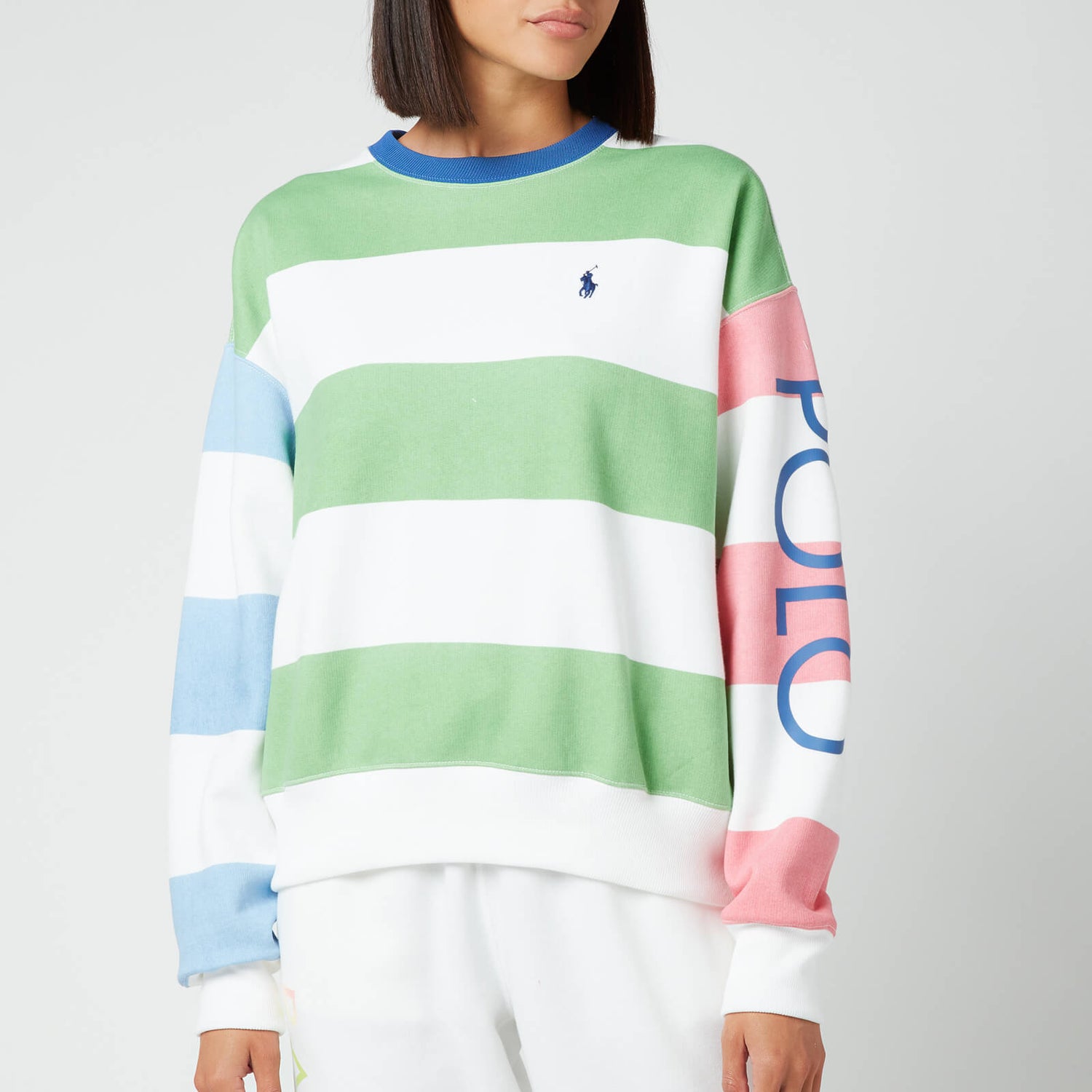 Polo Ralph Lauren Women's Striped Logo Sweatshirt - Mixed Stripe