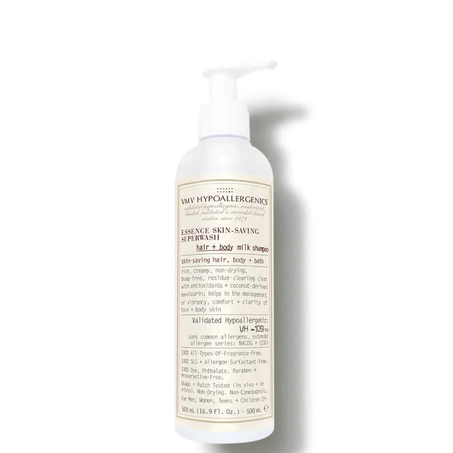 VMV Hypoallergenics Essence Skin-Saving Superwash Hair and Body Milk Shampoo (16.91 fl. oz.)