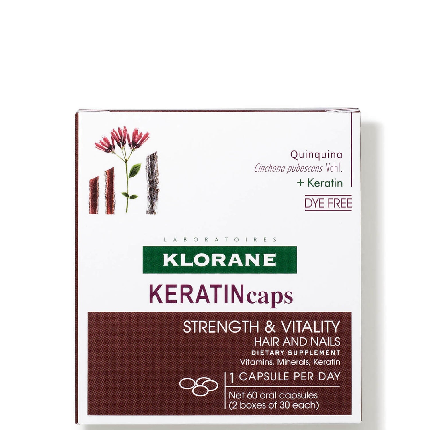 KLORANE KeratinCaps Dietary Supplements - Thinning Hair (60 capsules)
