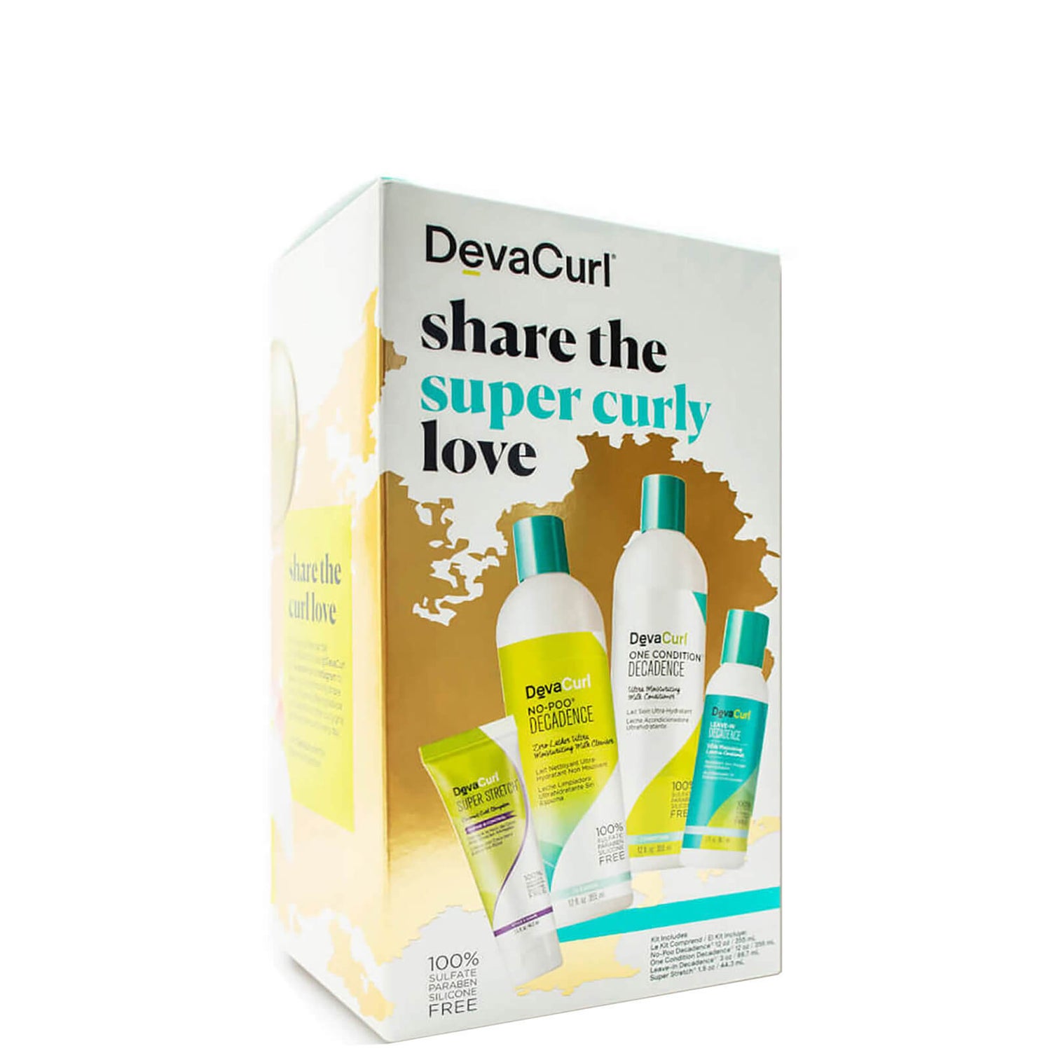 DevaCurl Share the Super Curly Love: Cleanser Conditioner Styler Kit for Curly Hair (4 piece)