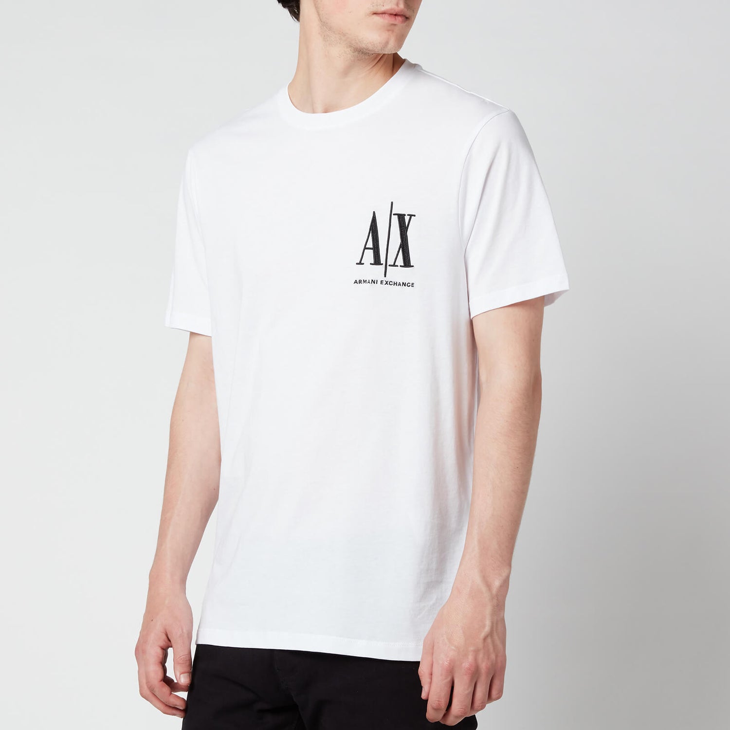 Armani Exchange Men's Small Ax Logo T-Shirt - White