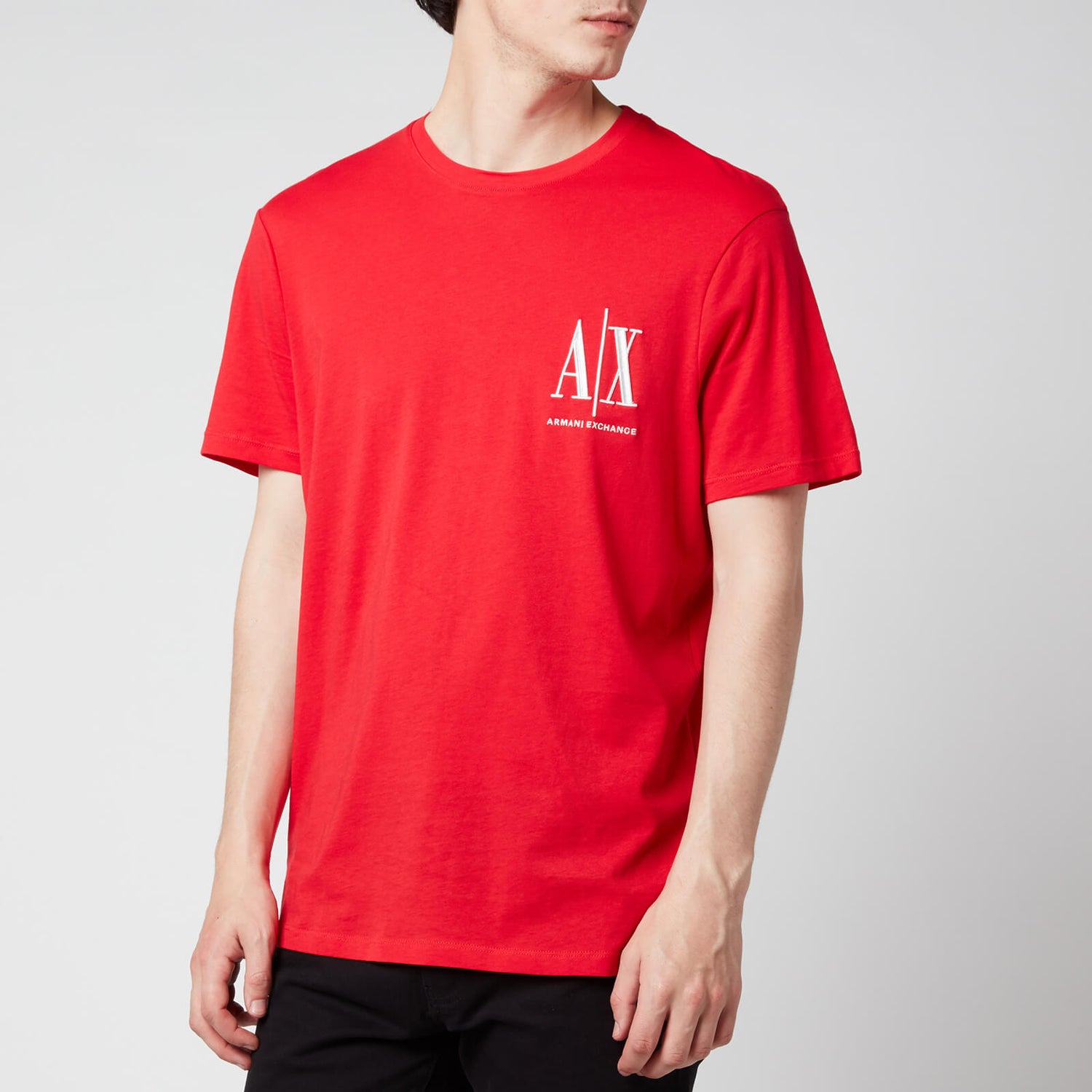 Armani Exchange Men's Small Ax Logo T-Shirt - Red - S