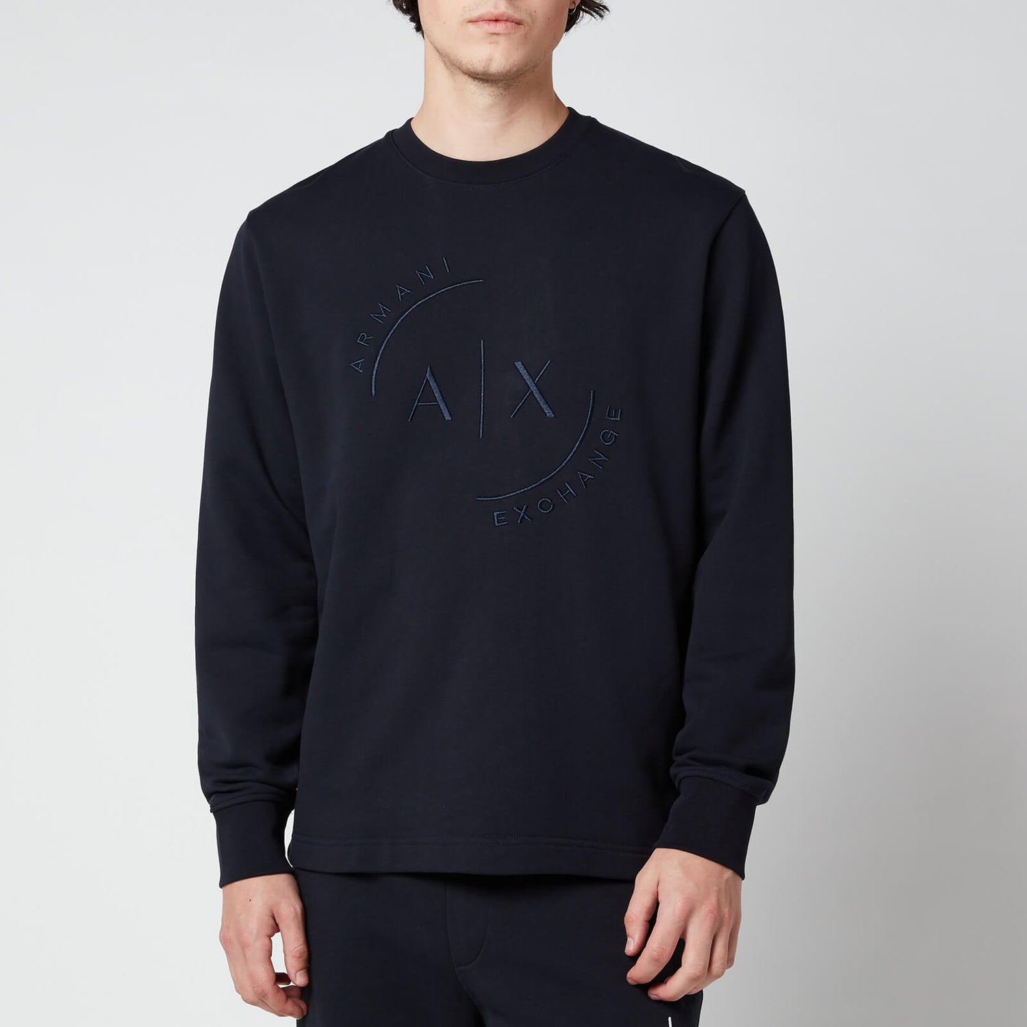 Armani Exchange Men's Circle Ax Logo Sweatshirt - Deep Navy