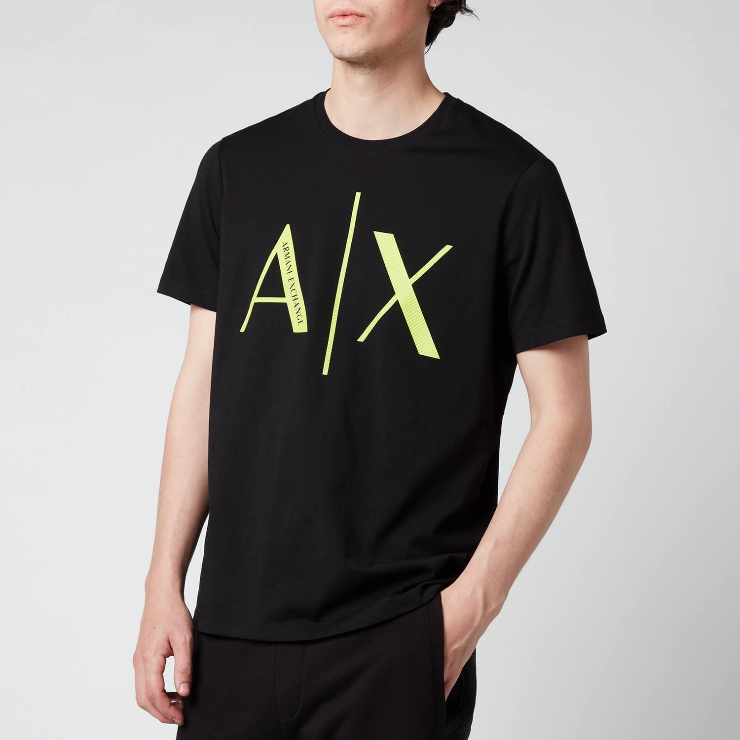 Armani Exchange Men's Neon Logo T-Shirt - Black