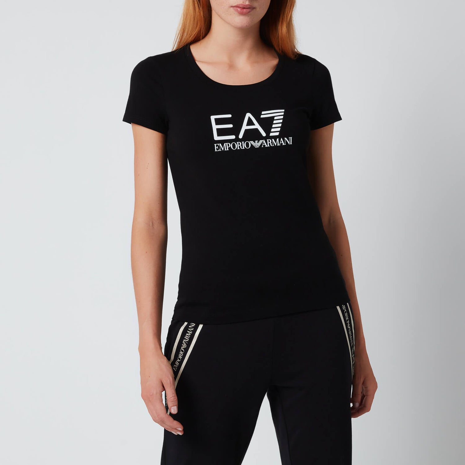 Emporio Armani EA7 Women's Train Shiny T-Shirt - Black - XS