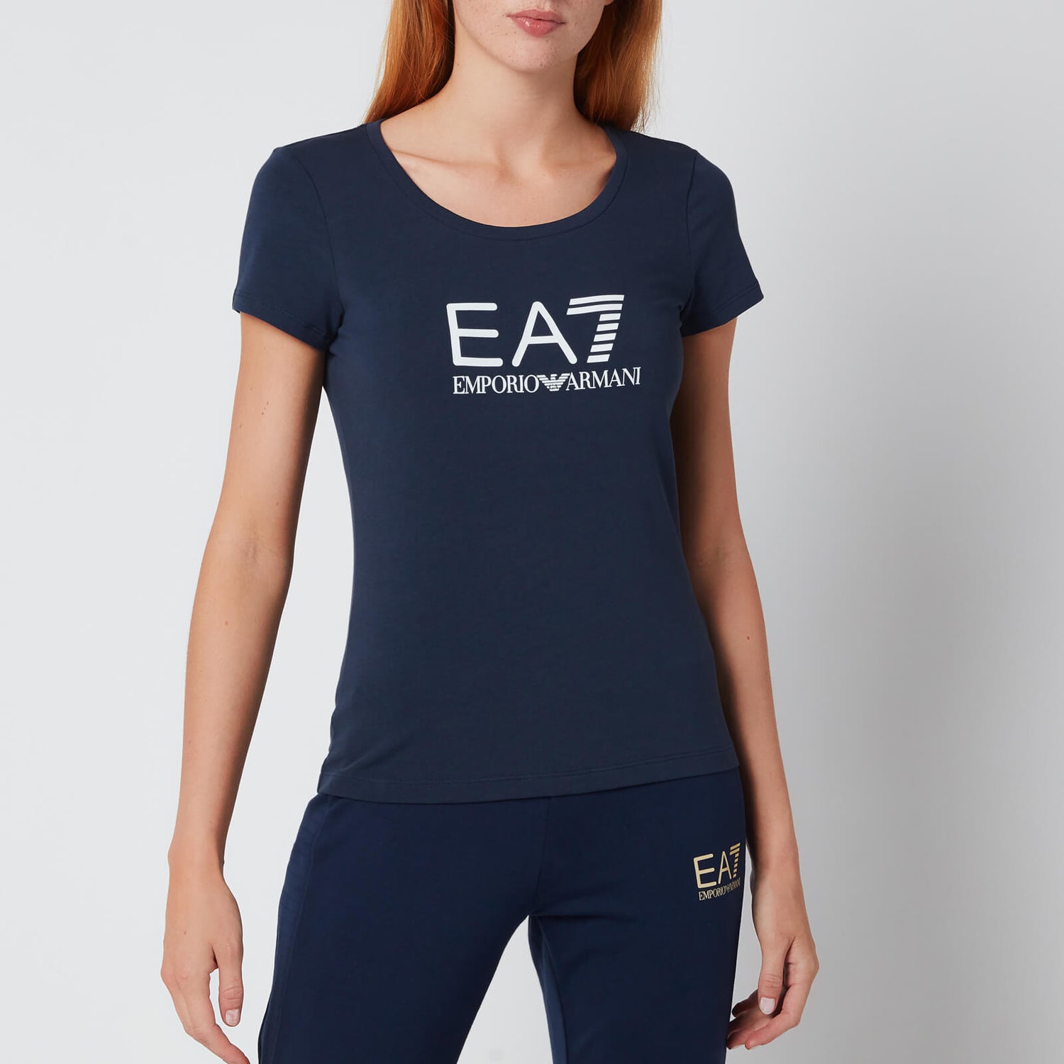 Emporio Armani EA7 Women's Train Shiny T-Shirt - Navy