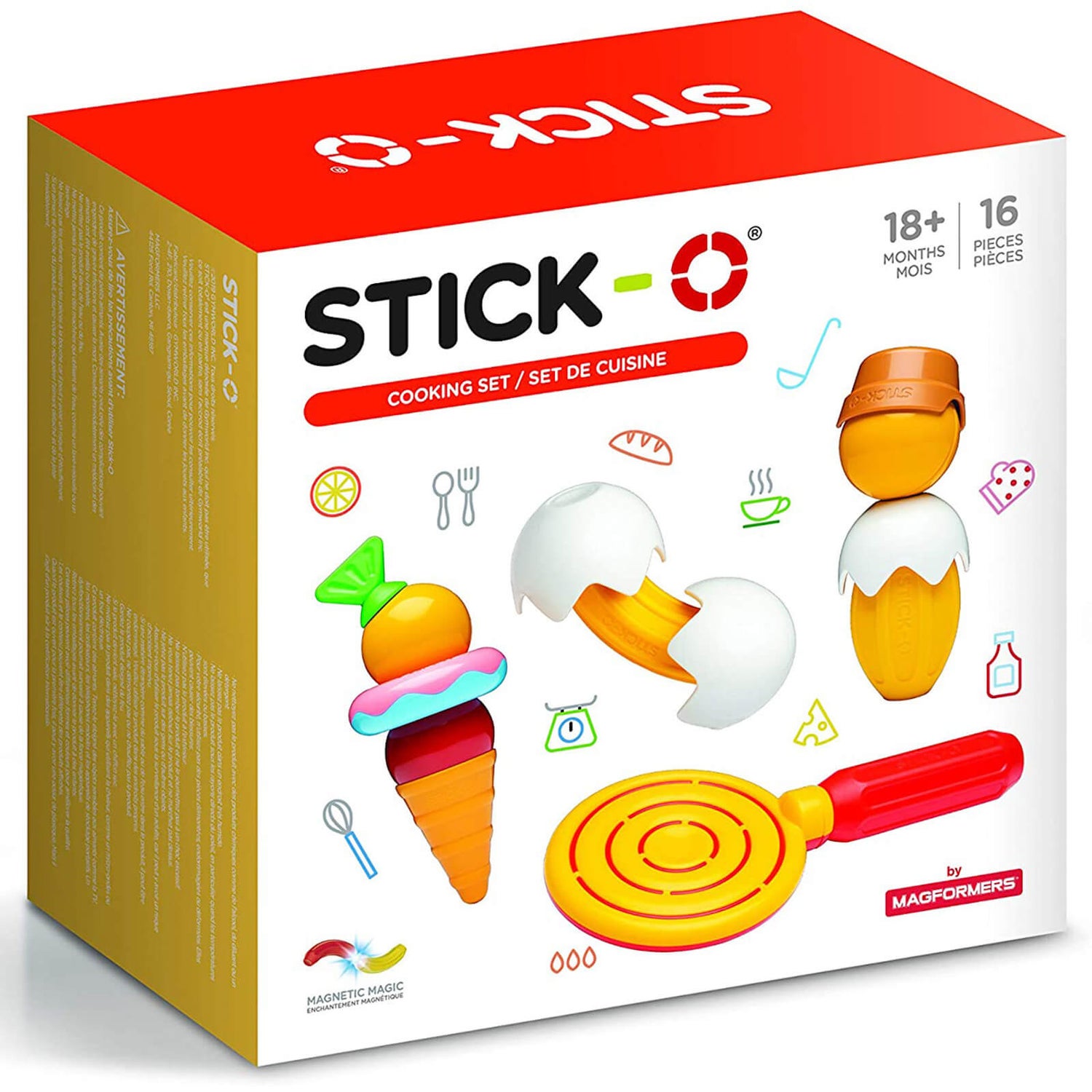 Stick-O - Cooking Jeu de construction magnétique (16 pièces)