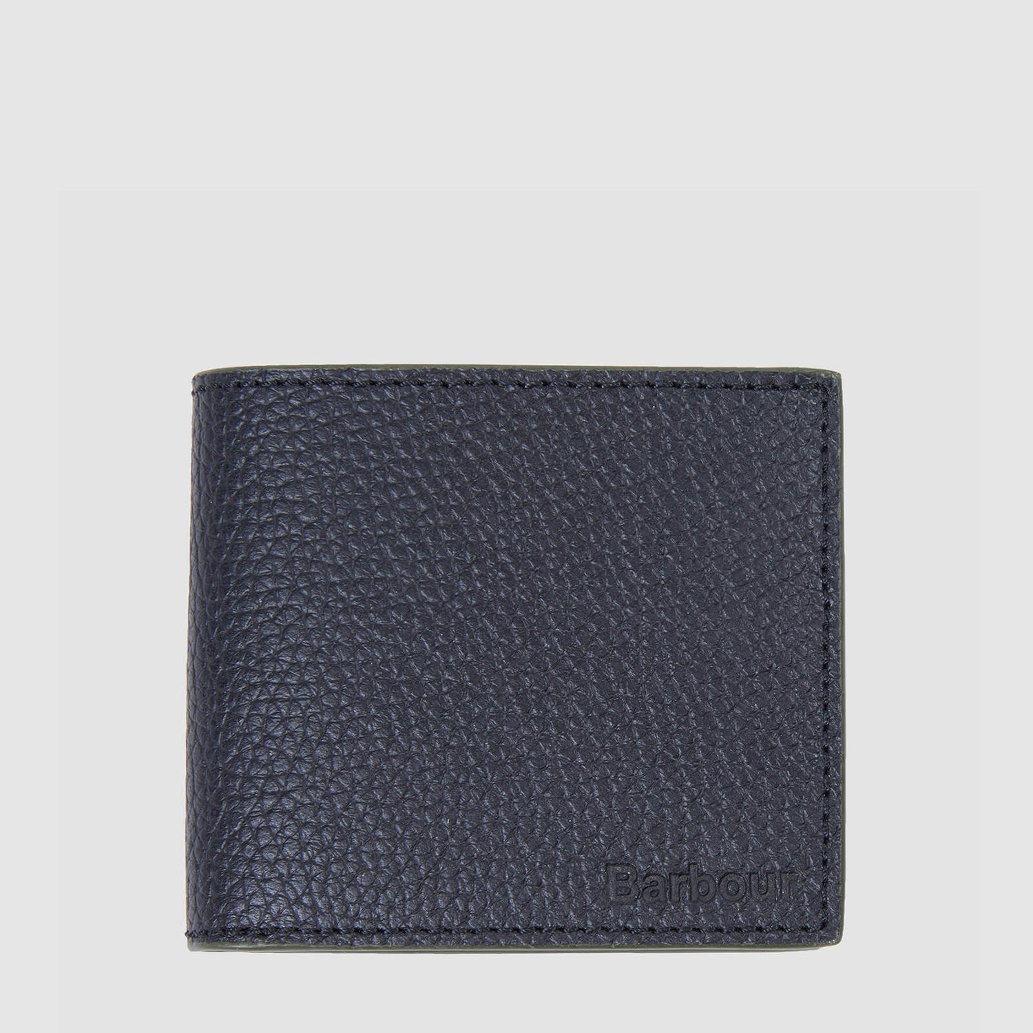 Barbour Men's Grain Leather Billfold Coin Wallet - Black
