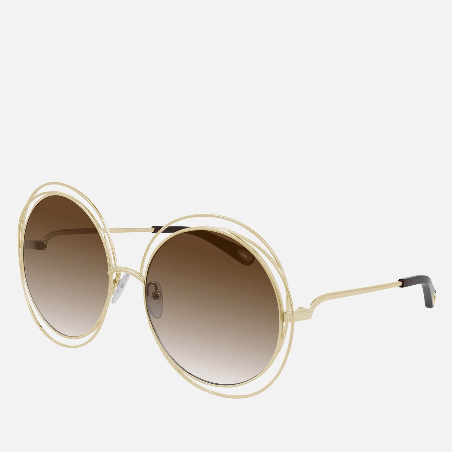 Chloé Women's Carlina Oversized Round Sunglasses - Gold/Brown