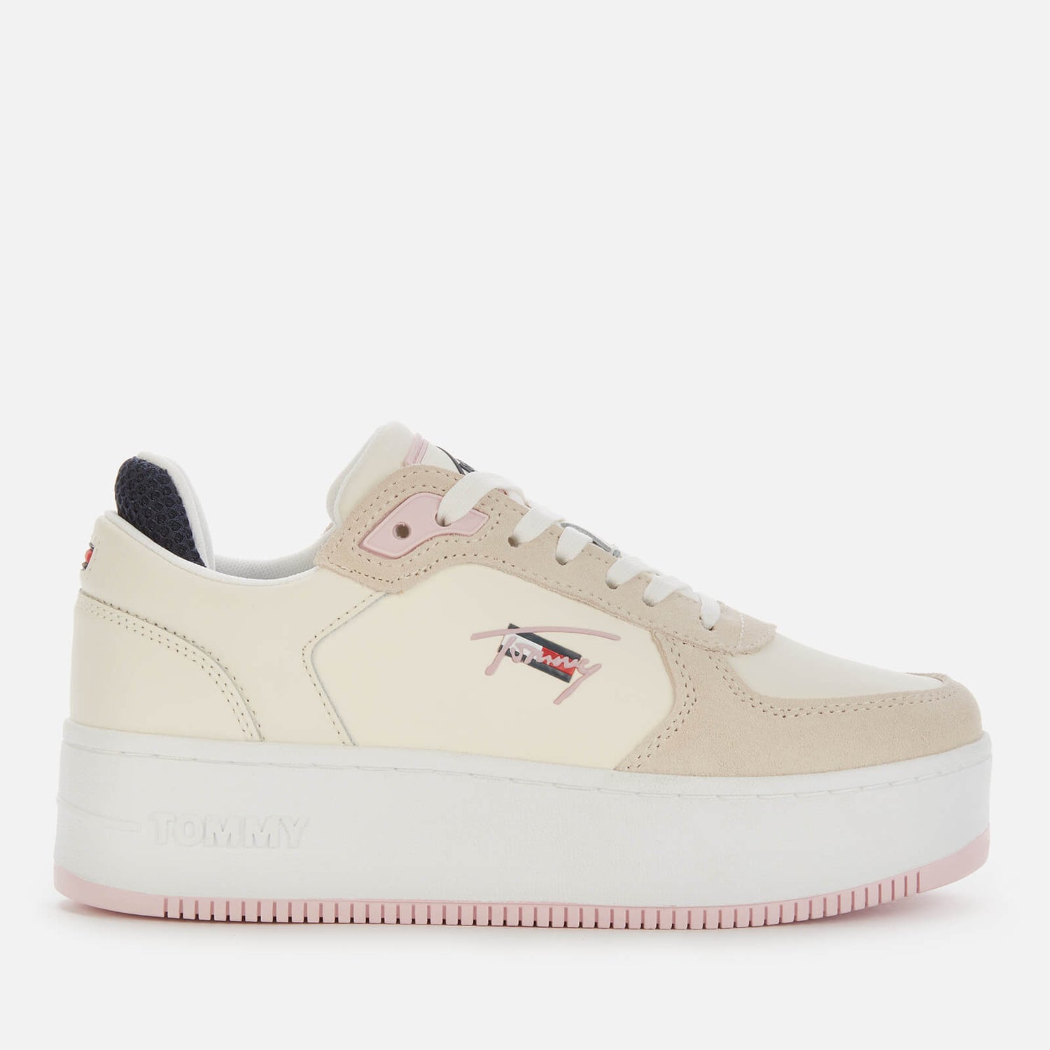 Tommy Jeans Women's Iconic Leather Flatform Trainers - Ivory