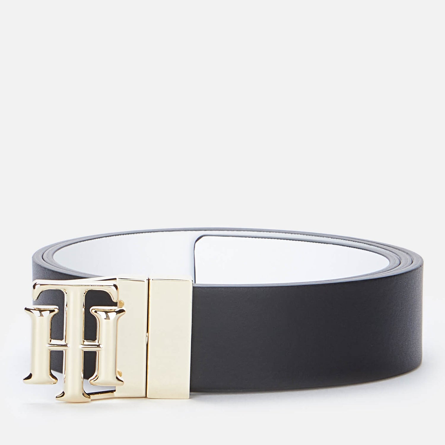 Tommy Hilfiger Women's TH Logo Reversible Belt 3.0 - Black/White