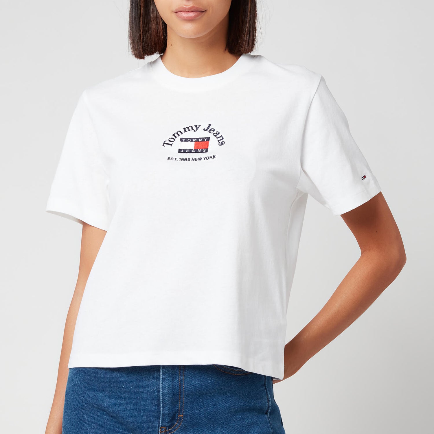 Tommy Jeans Women's Tjw Bxy Crp Timeless Tommy 1 Tee - White