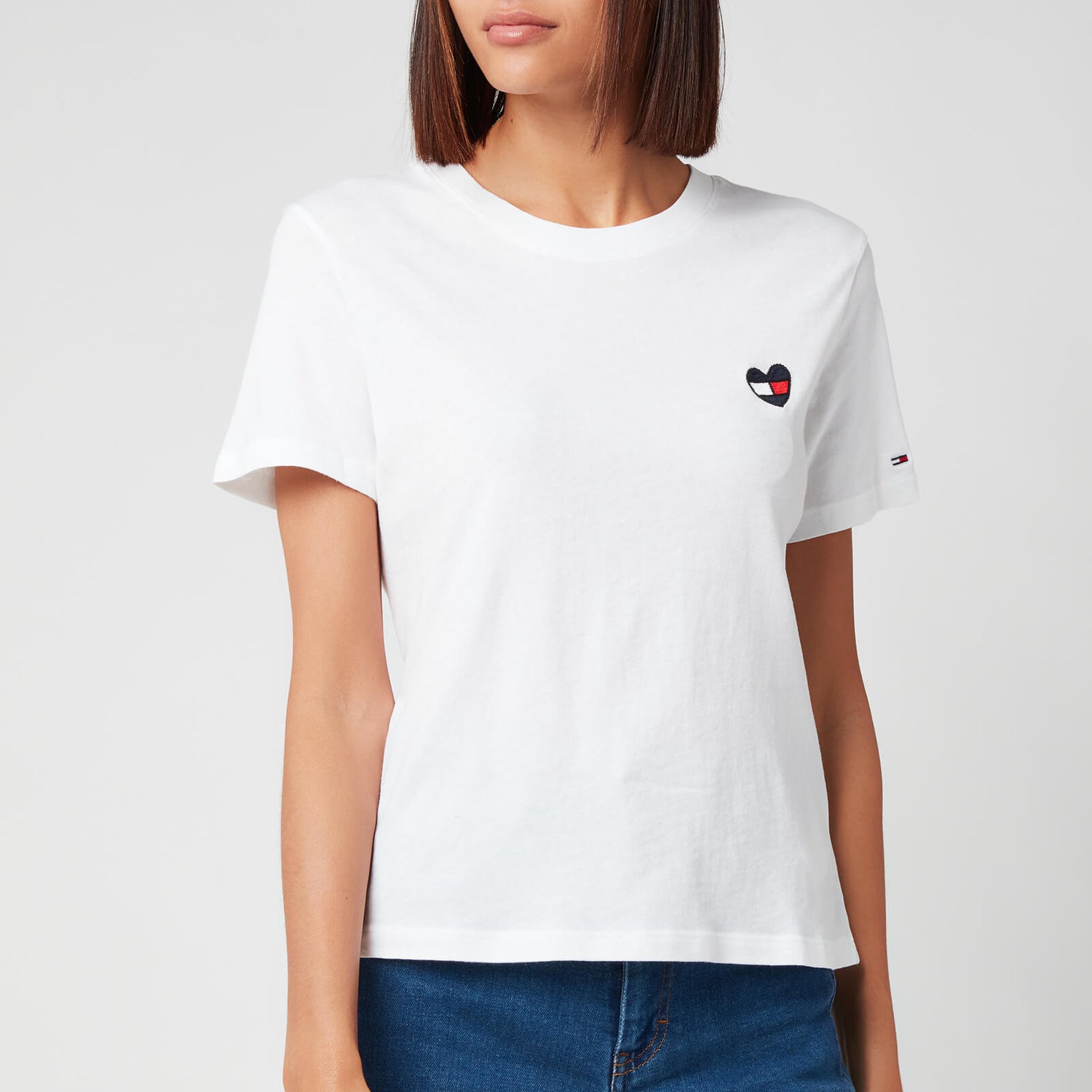 Tommy Jeans Women's Tjw Regular Homespun Heart T-Shirt - White