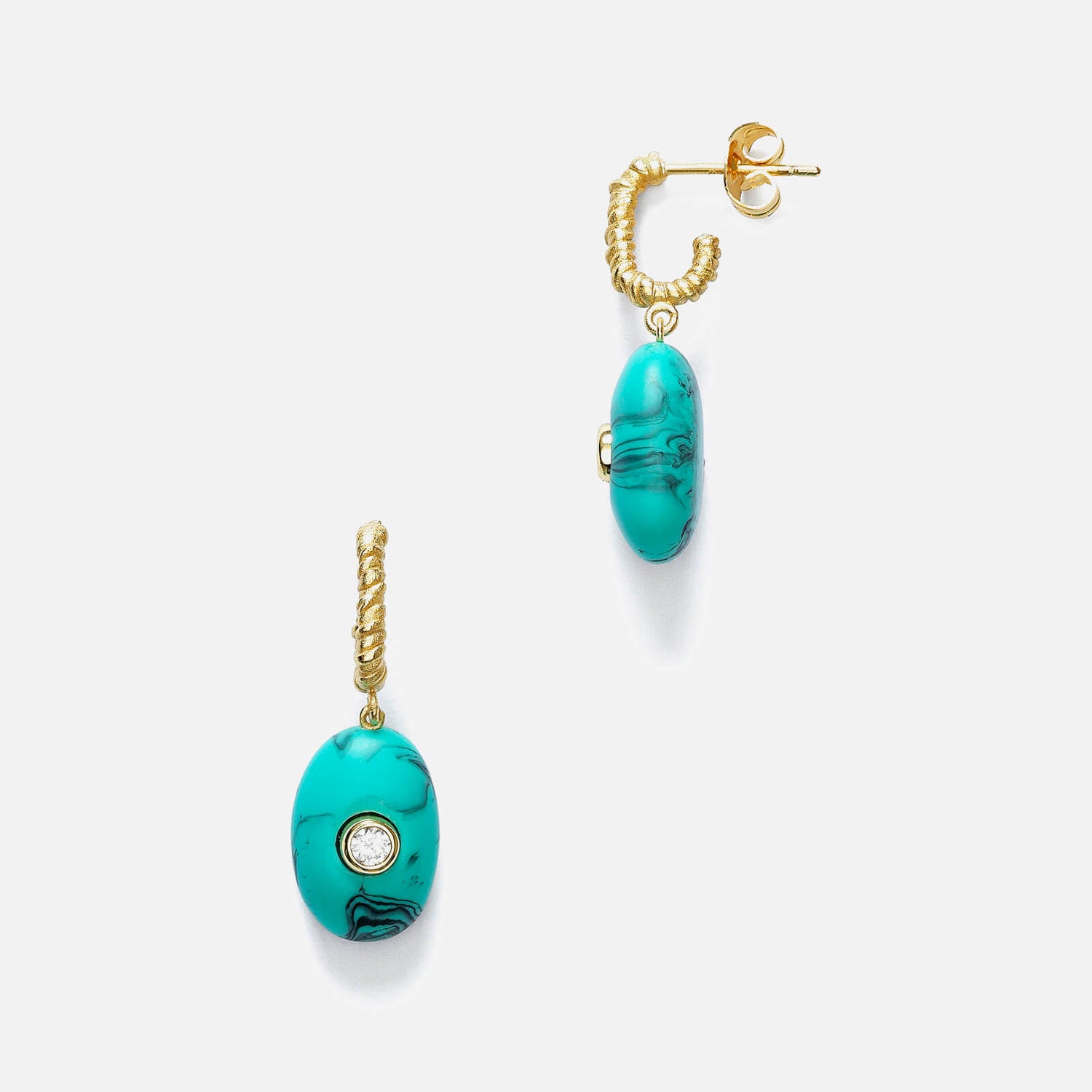 Anni Lu Women's Pebble Beach Earrings - Turquoise Foam