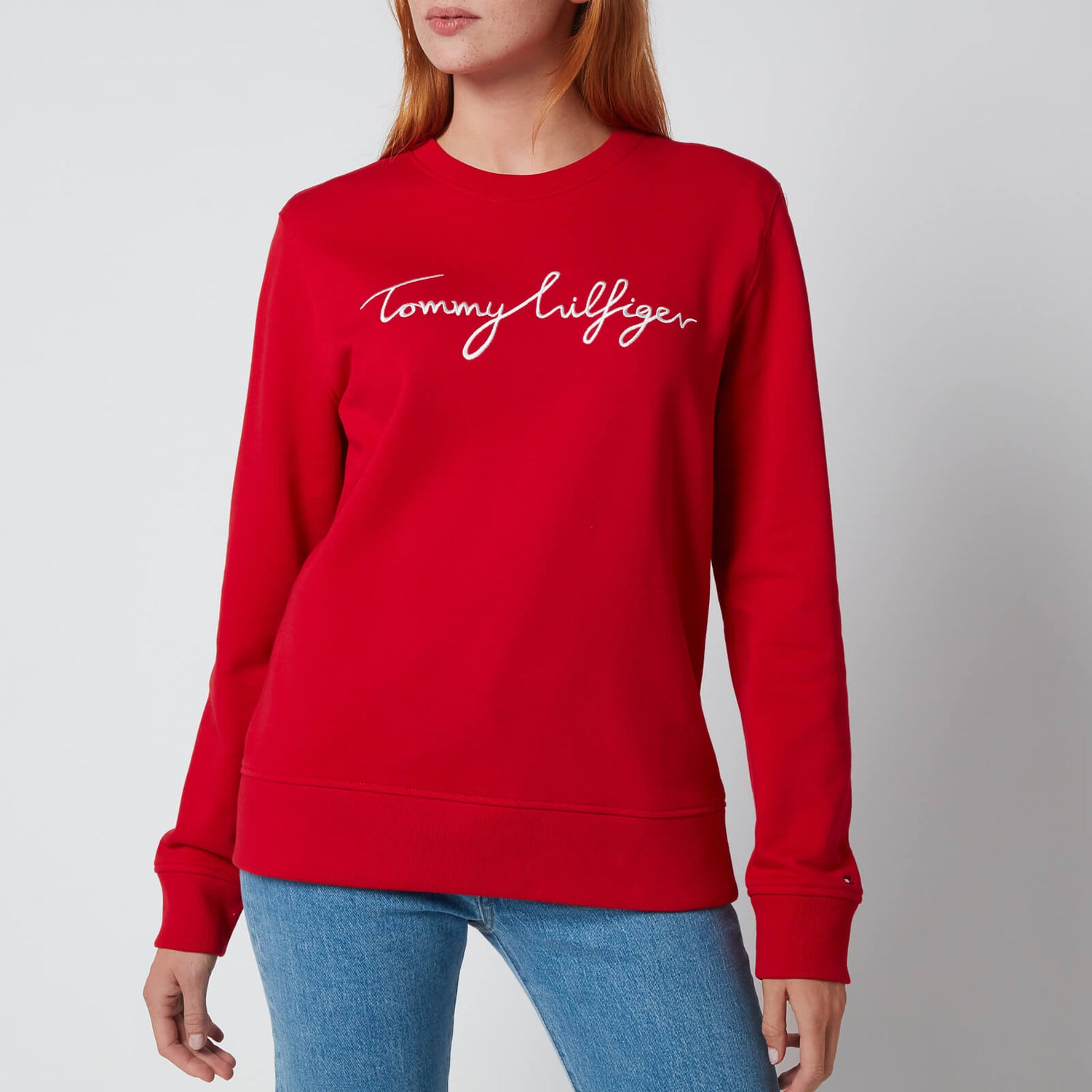 Tommy Hilfiger Women's Regular Graphic Crewneck Sweatshirt - Primary Red