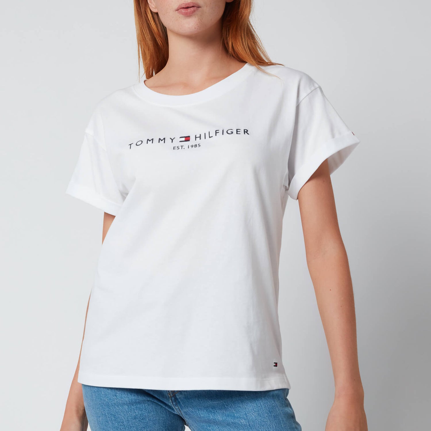 Tommy Hilfiger Women's Relaxed Hilfiger Crewneck T-Shirt - White