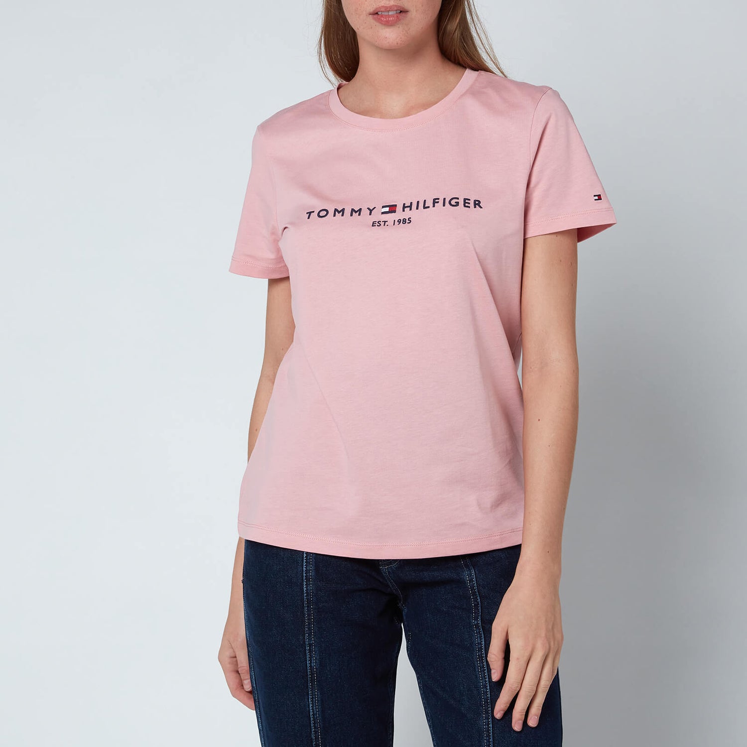 Tommy Hilfiger Women's Relaxed Hilfiger Crewneck T-Shirt - Glacier Pink