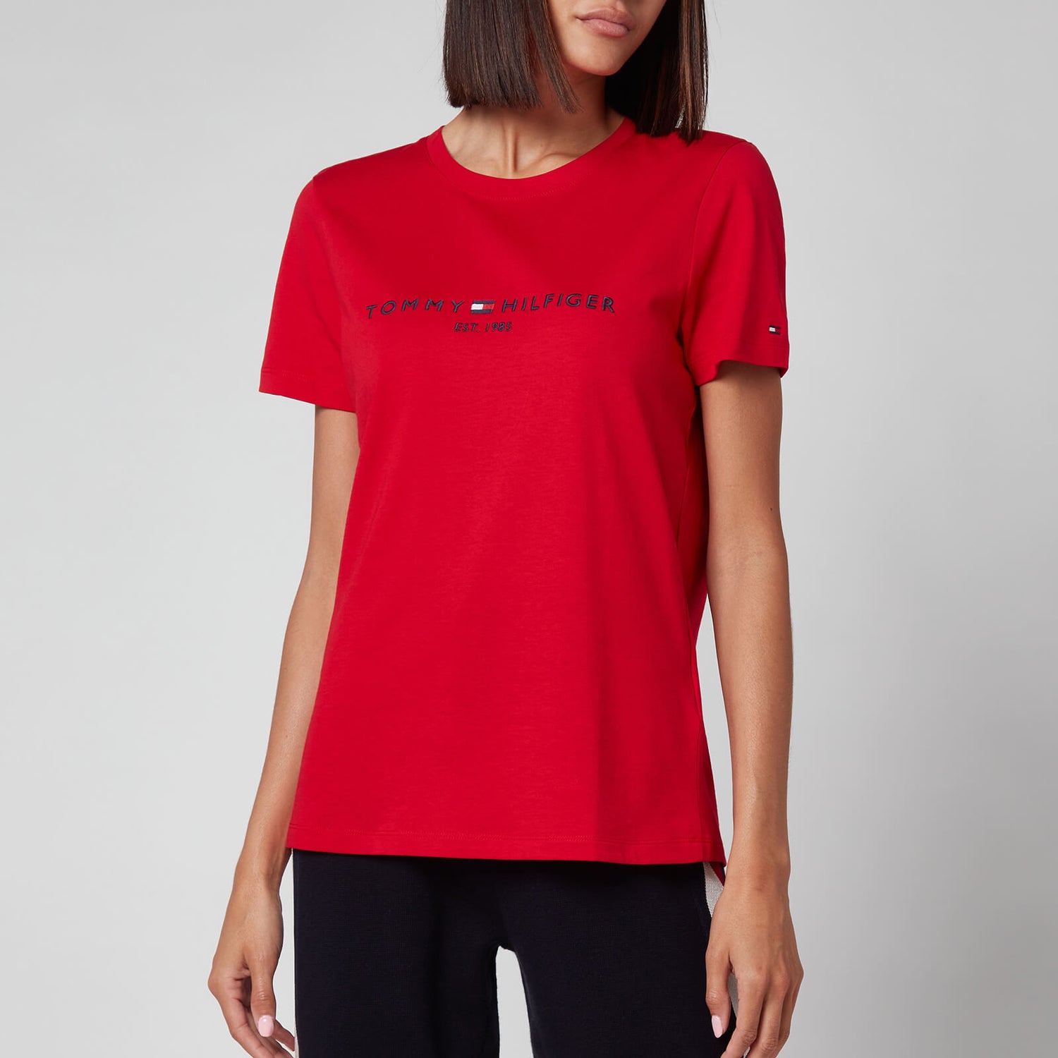 Tommy Hilfiger Women's Regular Hilfiger Crewneck T-Shirt - Primary Red