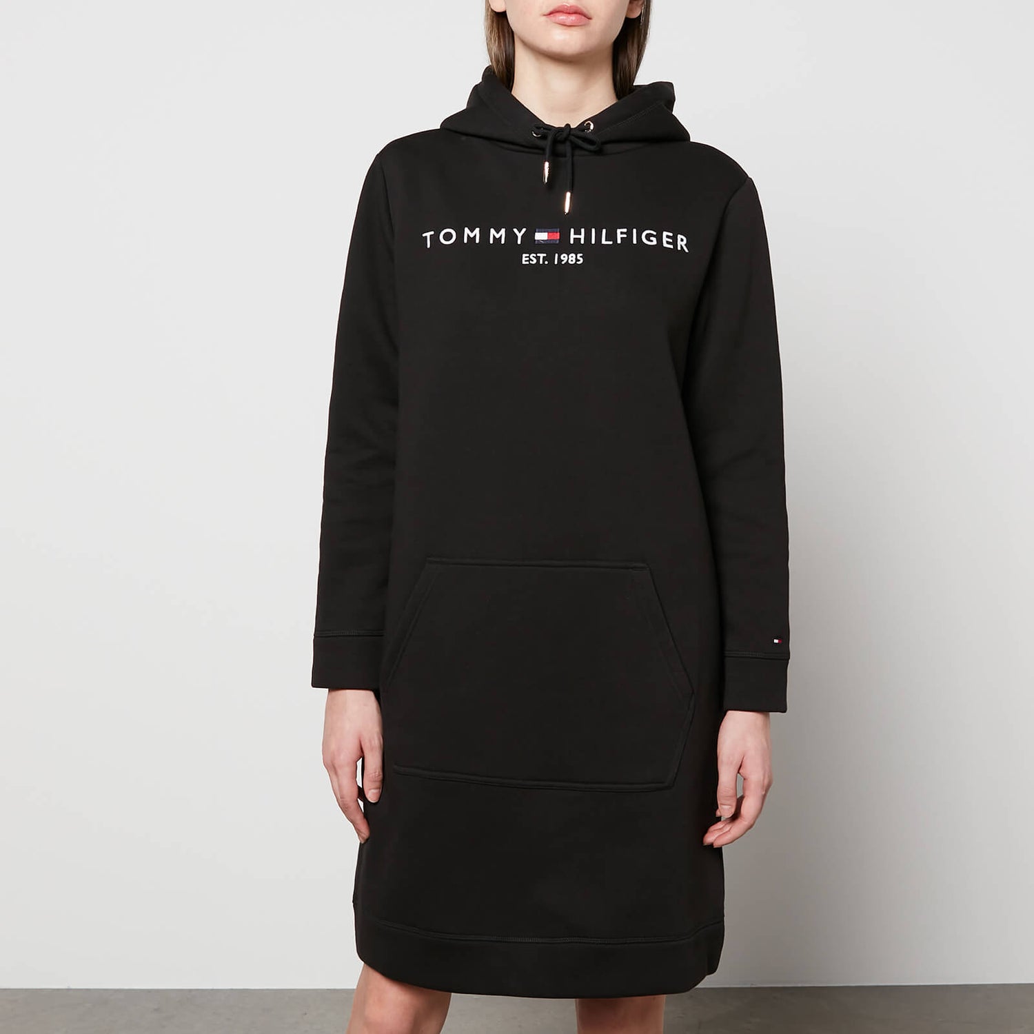 Tommy Hilfiger Women's Regular Hilfiger Hoodie Dress LS - Black