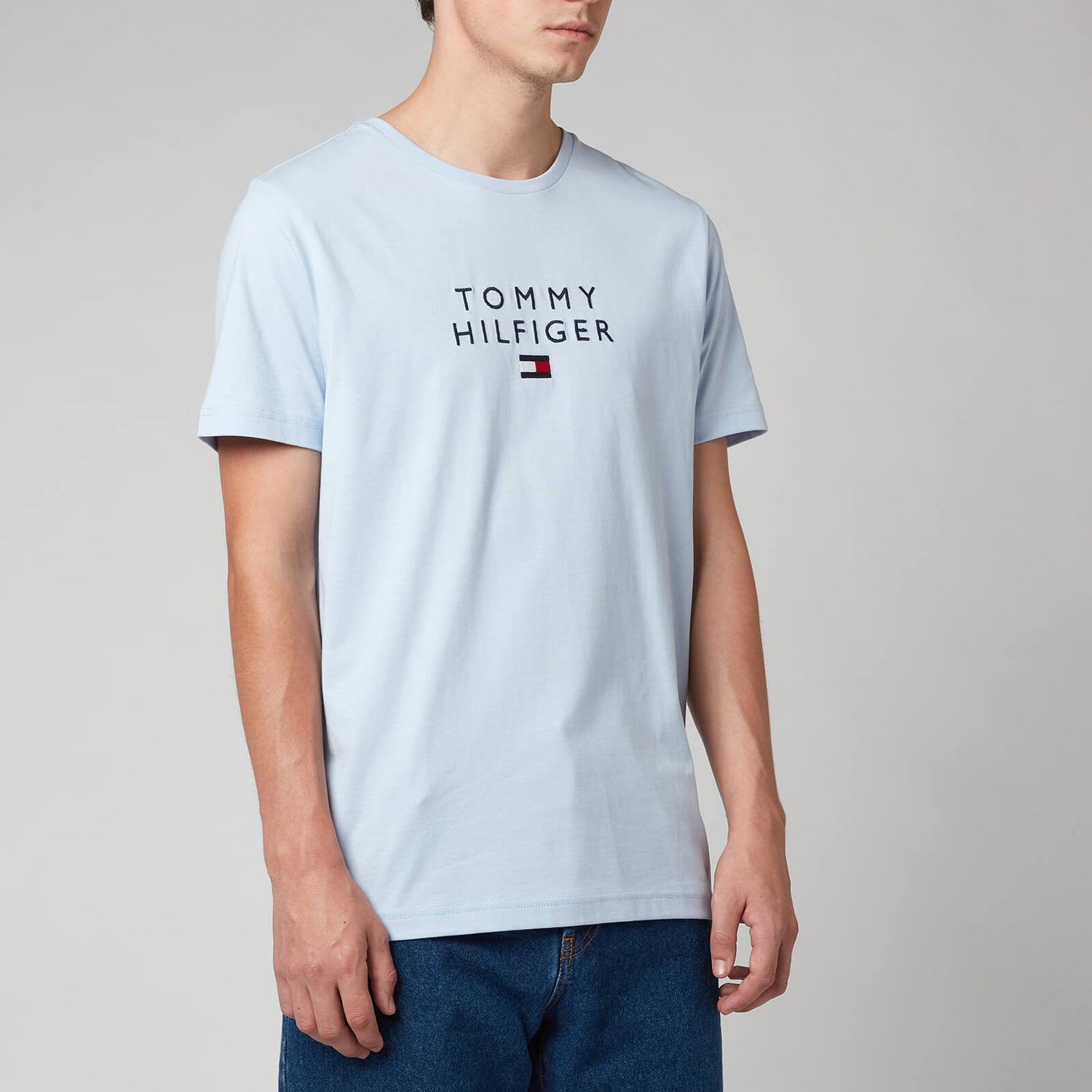 Tommy Hilfiger Men's Stacked Logo T-Shirt - Breezy Blue