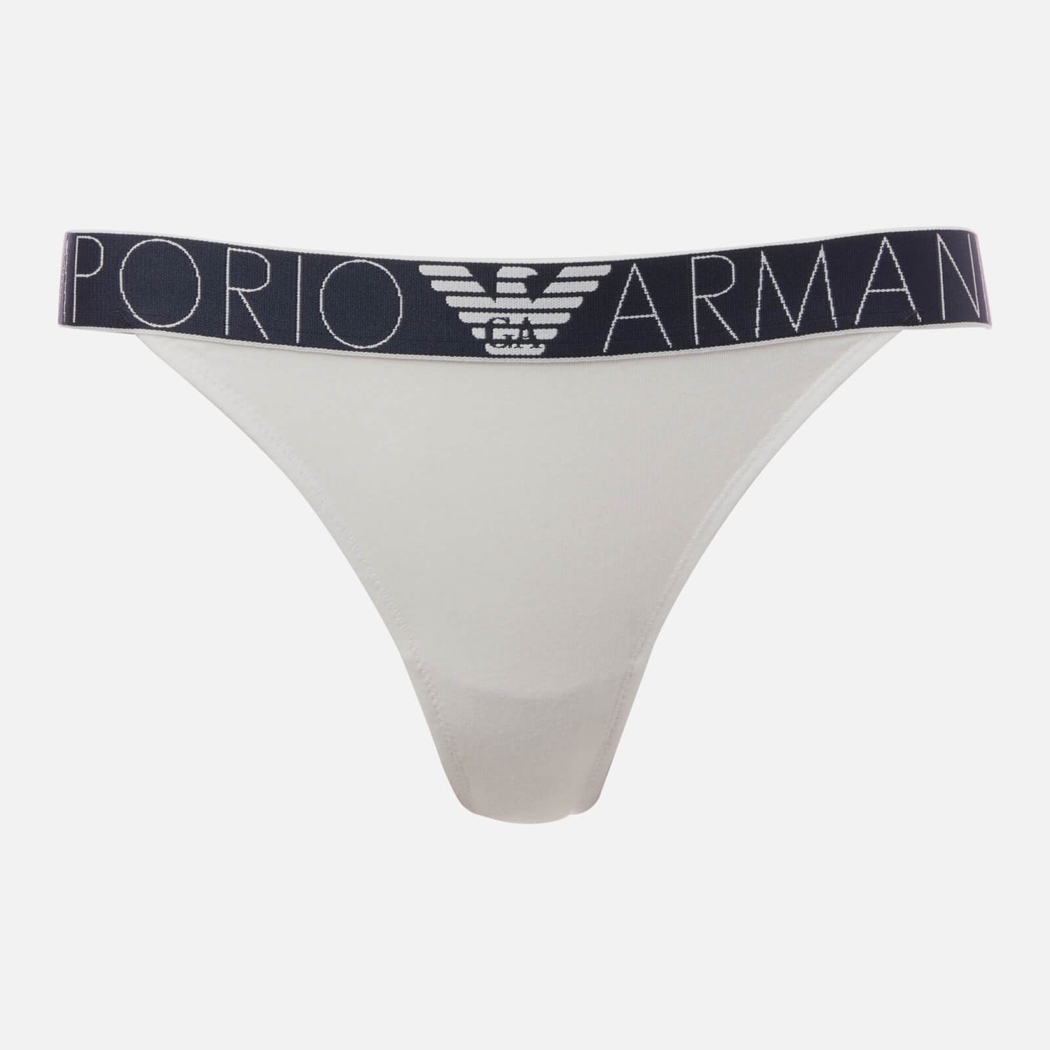 Emporio Armani Women's Iconic Logoband Thong - White