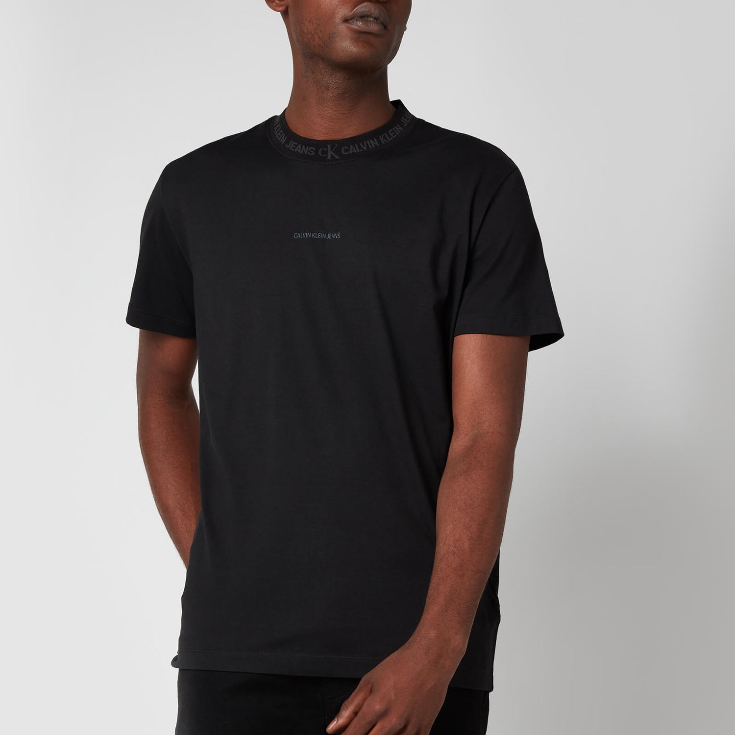 Calvin Klein Jeans Men's Organic Cotton Logo Collar T-Shirt - Black
