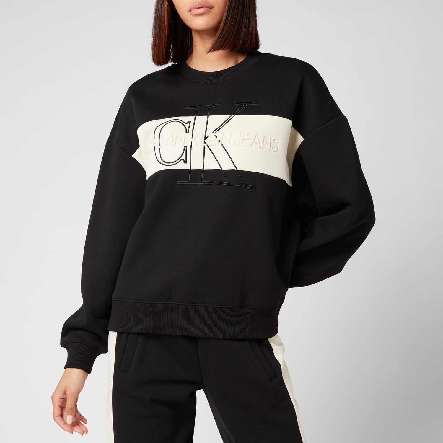Calvin Klein Jeans Women's Monogram Blocking Sweatshirt - CK Black