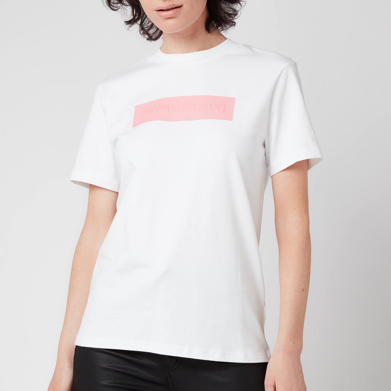 Calvin Klein Jeans Women's Hero Logo T-Shirt - Bright White/Soft Berry