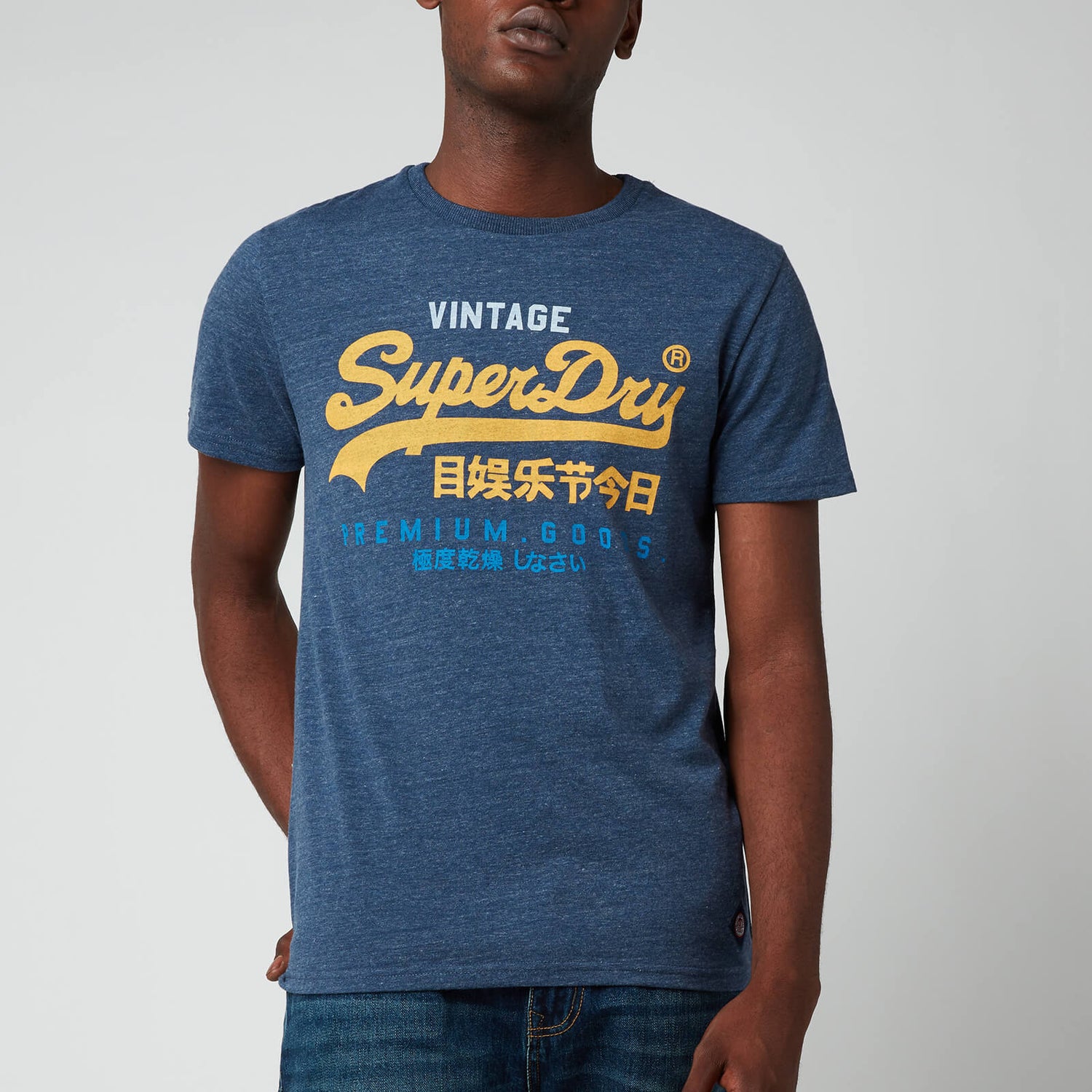 Superdry Men's Vintage Logo Tri Logo T-Shirt - Navy Marl