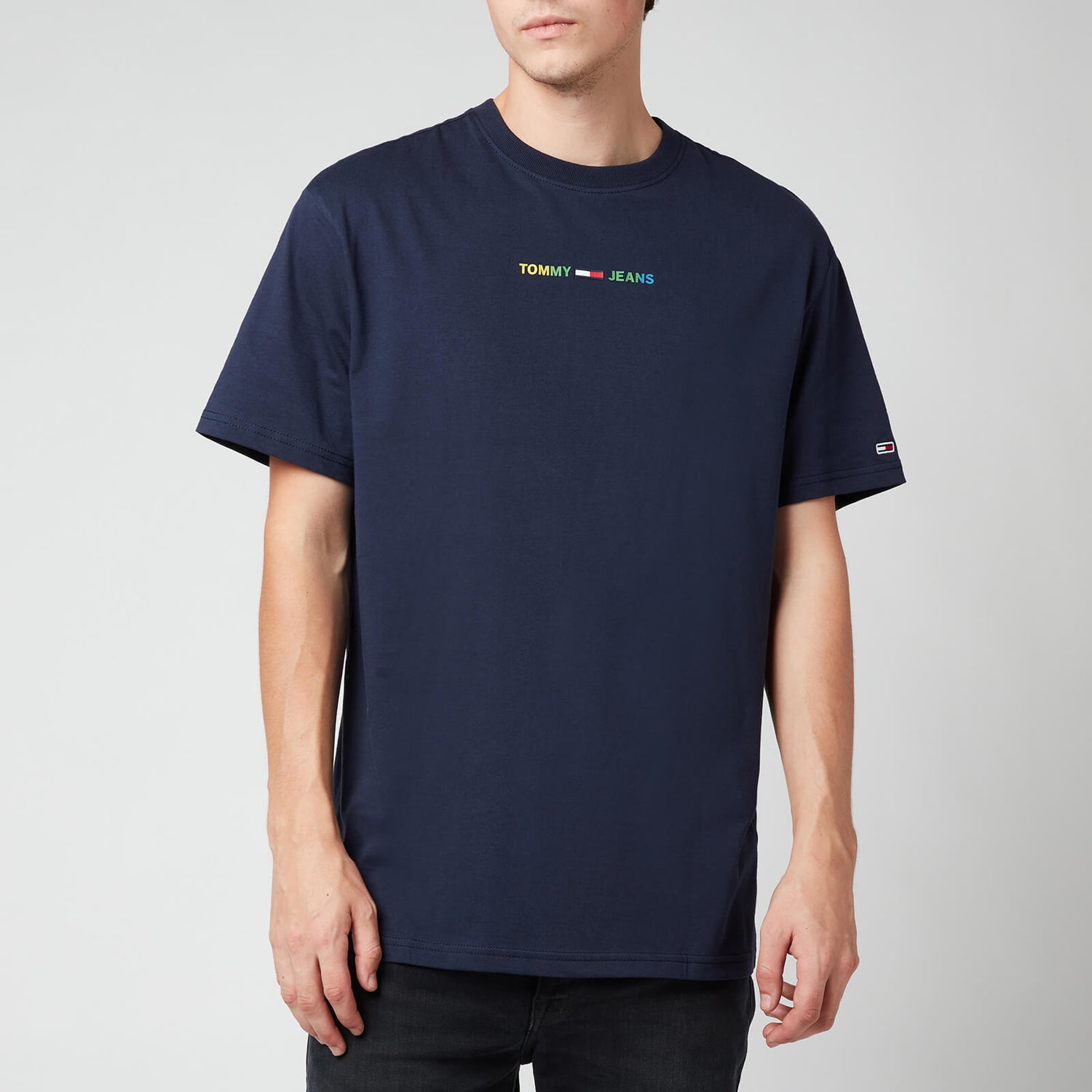 Tommy Jeans Men's Multicolour Logo Linear Logo T-Shirt - Twilight Navy