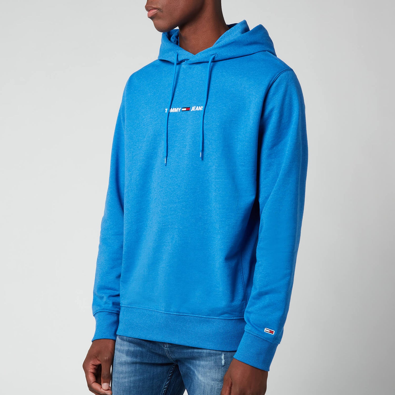 Tommy Jeans Men's Straight Logo Hoodie - Liberty Blue Heather