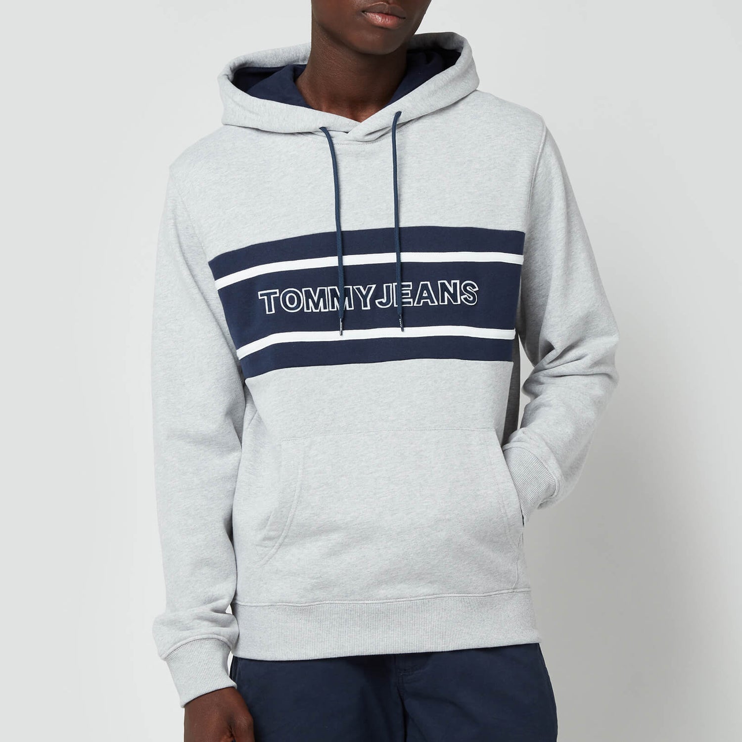 Tommy Jeans Men's Pieced Band Hoodie - Light Grey Hoodie