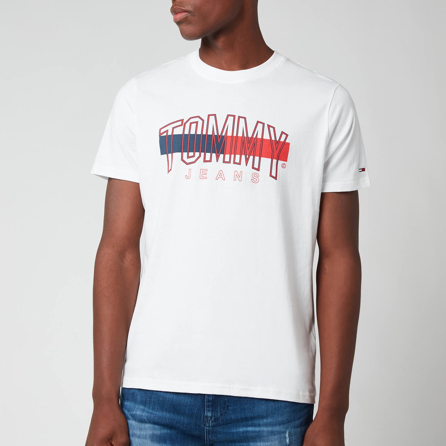 Tommy Jeans Men's Flag Tommy T-Shirt - White