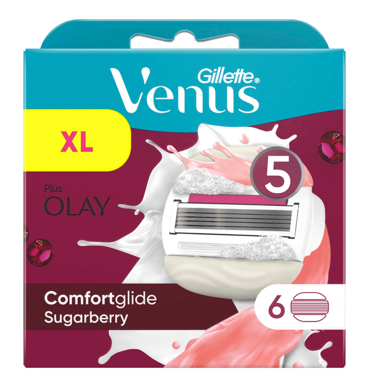 Venus Comfortglide with Olay Sugarberry Blades (6 Pack)