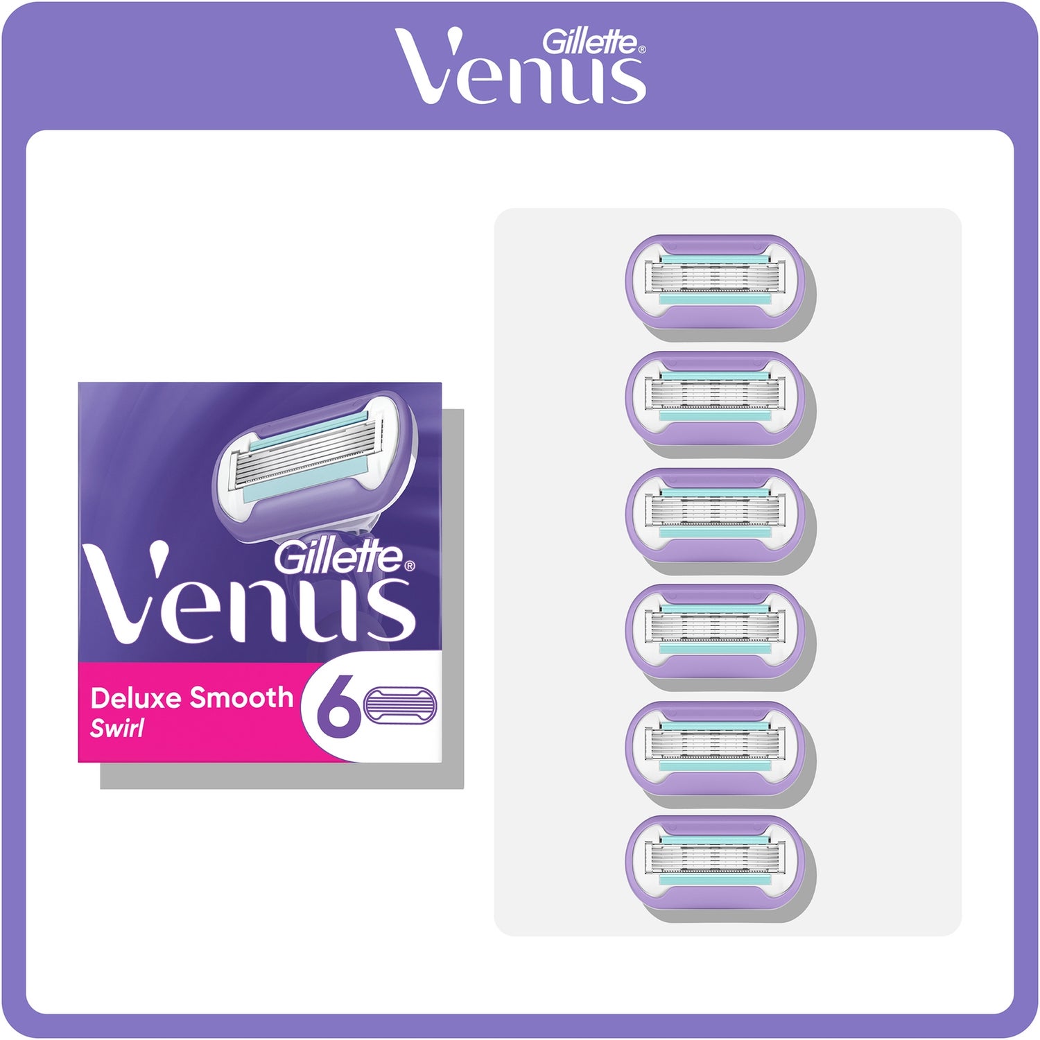 Venus Deluxe Smooth Swirl Blades (6 Pack)