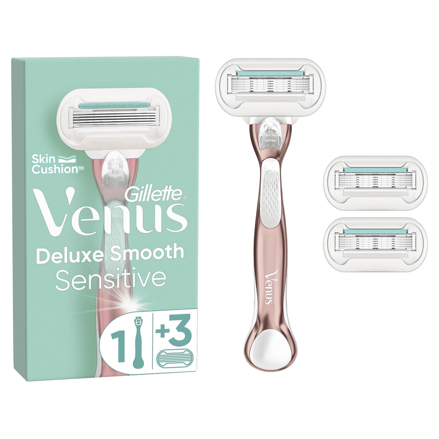 Venus Deluxe Smooth Sensitive Rose Gold Razor Starter Pack