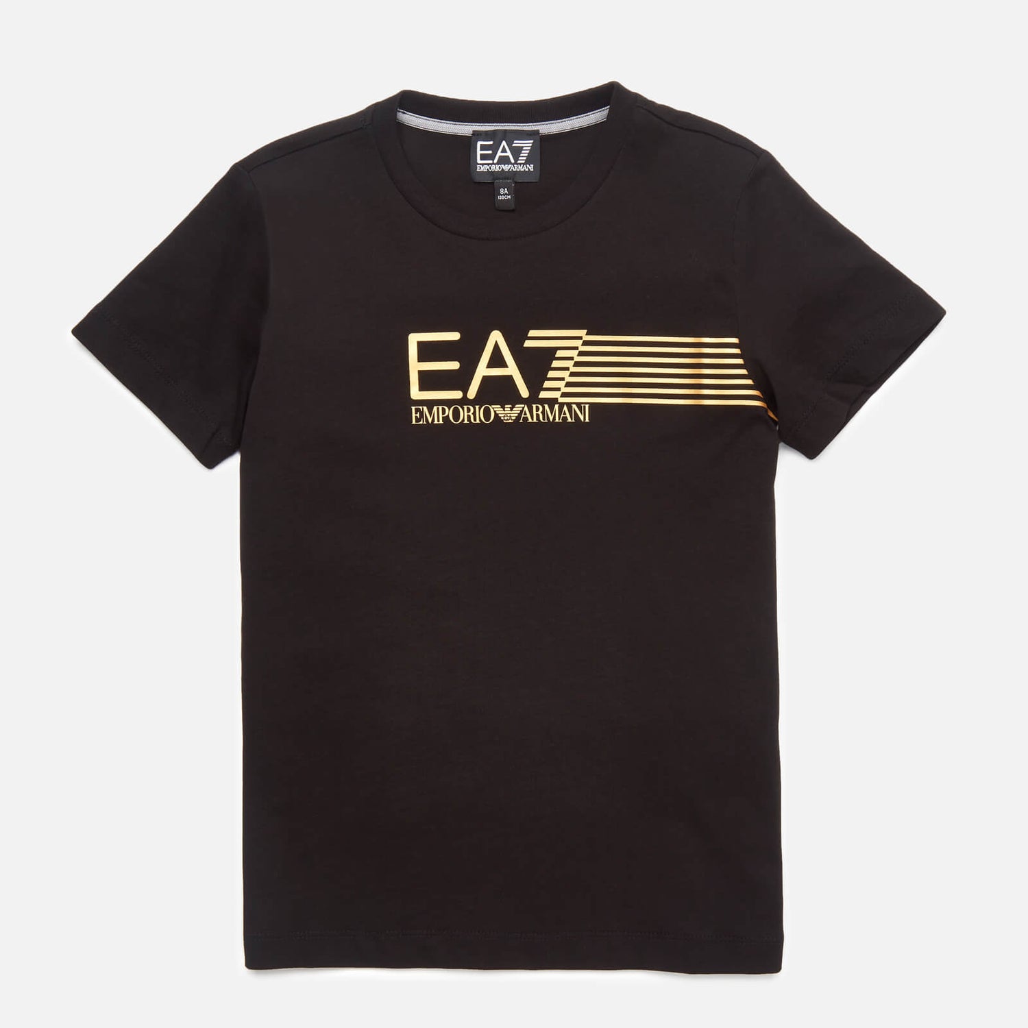 EA7 Boys' Train Lines T-Shirt - Black