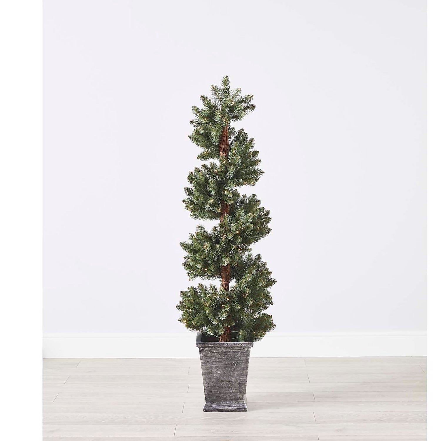 House Beautiful 5Ft Spiral Pre-Lit Potted Christmas Tree | Homebase